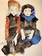 Egon Schiele Two Little Girls Sweden oil painting reproduction